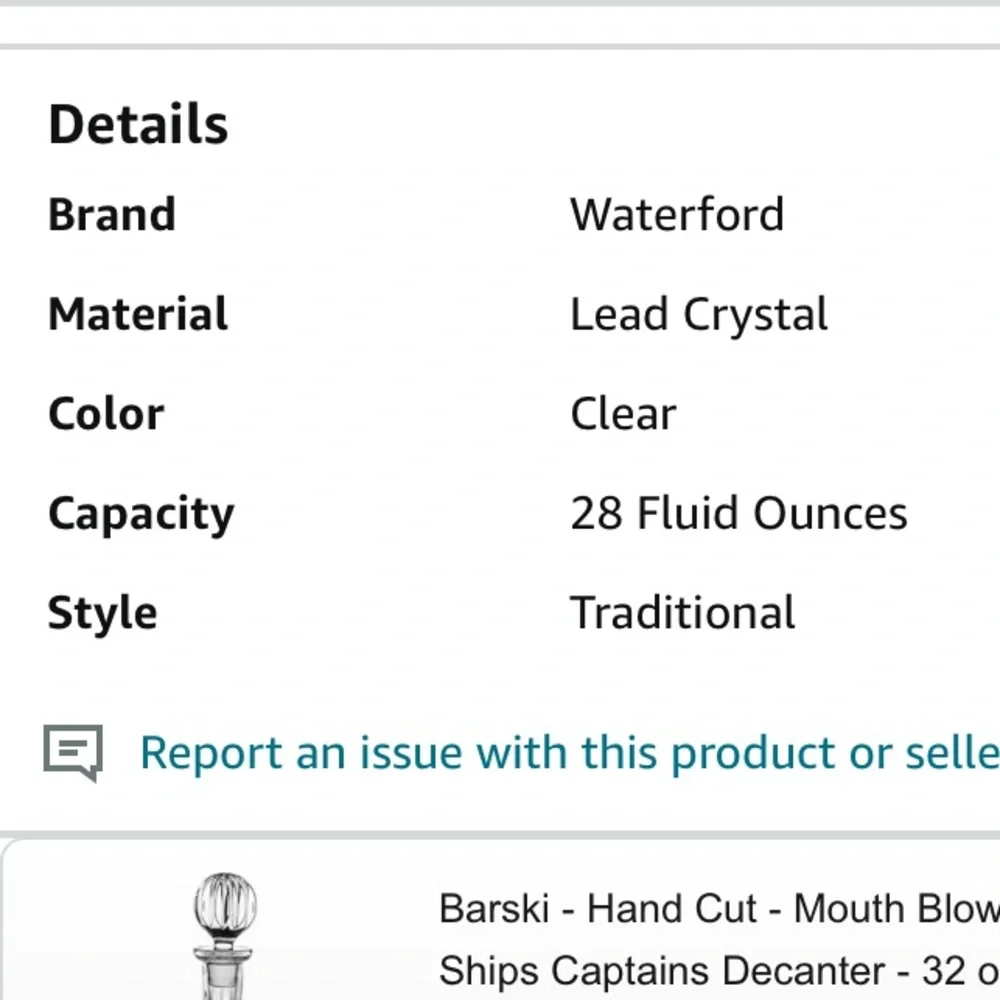 New Waterford Lismore Ships Decanter.28 ounces.Crystal.Best offer - Picture 5 of 7